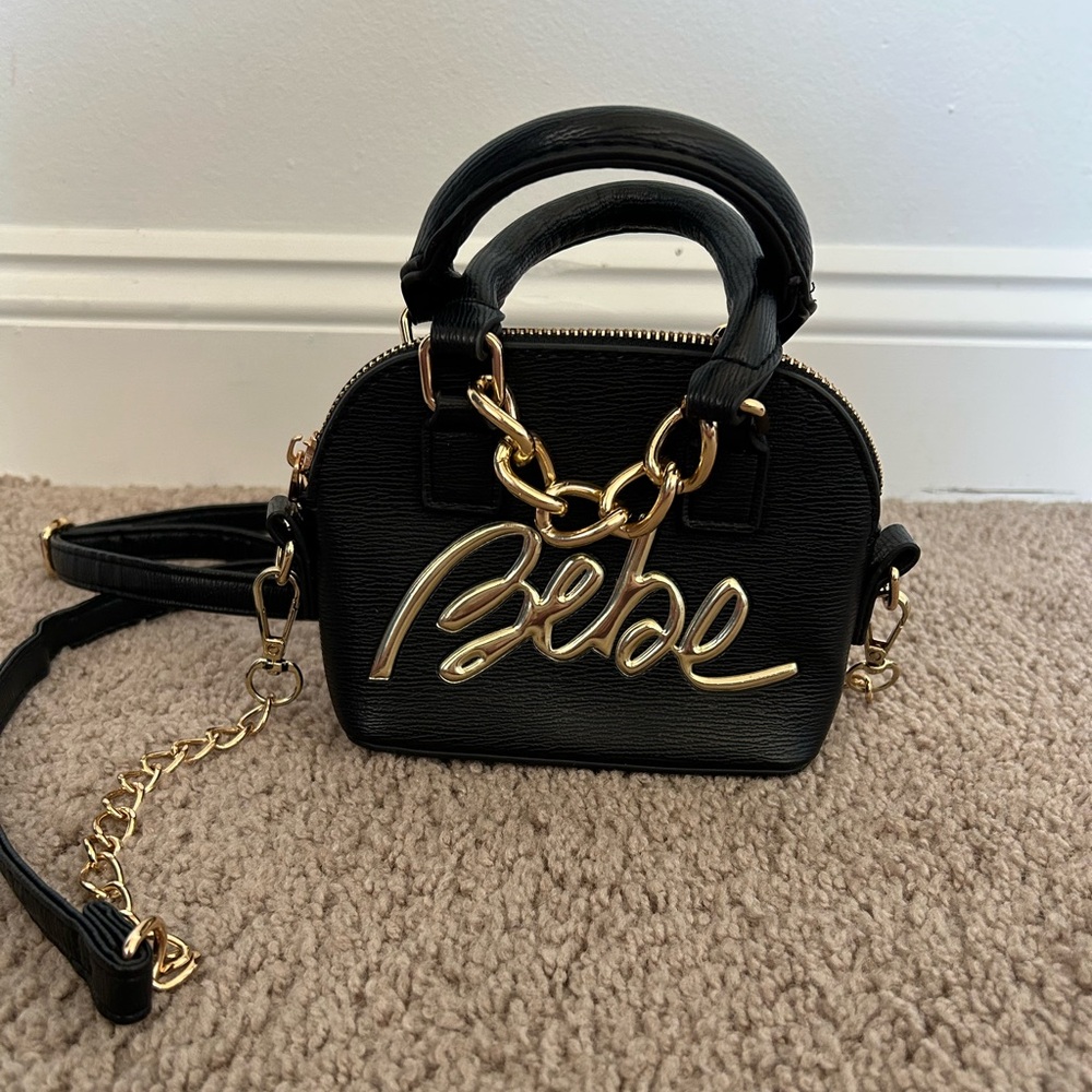 Mini Bebe crossbody purse | black with gold details
